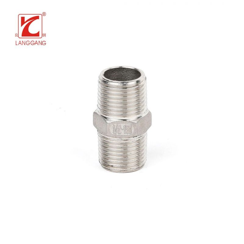 Stainless Steel Forged Pipe Fittings NPT/BSPT Thread Connectors Hex Nipple