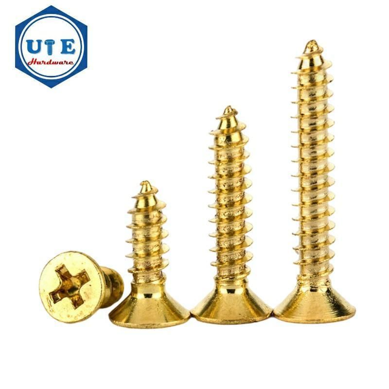 Brass Cross Recessed Csk Head Screw Self Tapping Screw DIN7982