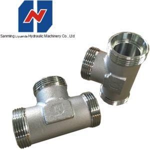 DIN 3 Way Hydraulic Fitting Tee, Stainless Steel Tee Connector