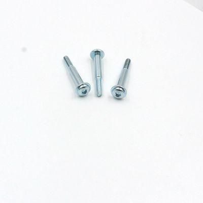 China Carbon Steel Pan Head Washer Shoulder Screw Six Lobe Blue Zinc Plated Screw