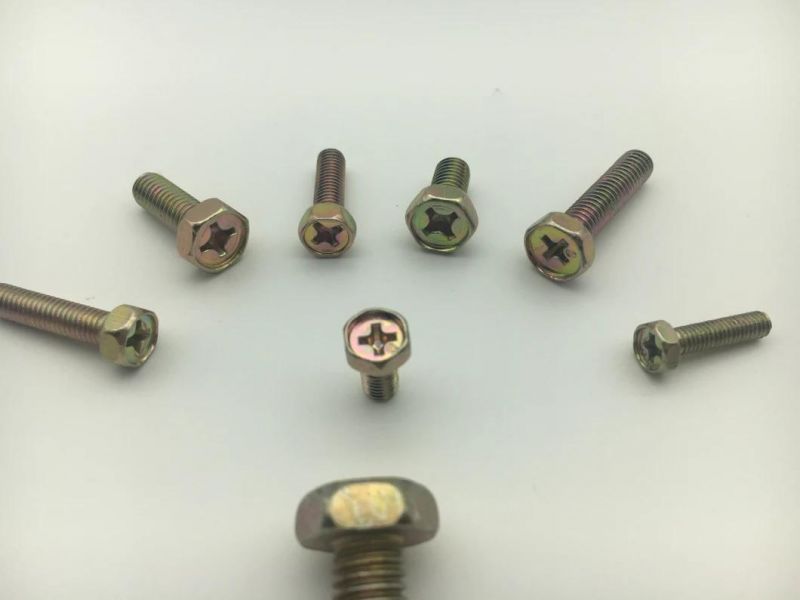 Carbon Steel Cross Recessed Hexagon Bolt Stock with Indentation