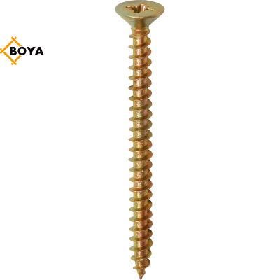 Yellow Zinc Pozi Drive Head Chipboard Screws for Wood and Furniture