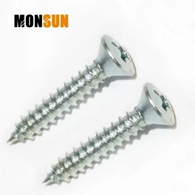 Clear Zinc Plated Oval/Raised Countersunk Flat Head pH #2 Drivecross Recess Self Tapping Sheet Metal Screws/Tornillos