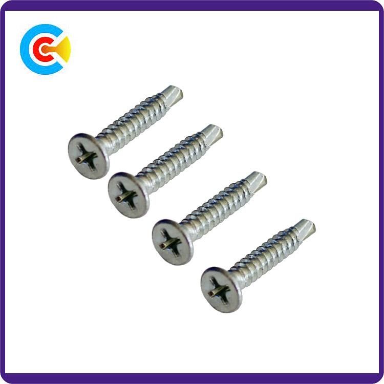 DIN/ANSI/BS/JIS Carbon-Steel/Stainless-Steel 4.8/8.8/10.9 Galvanized Cross Head Drill Tail Tapping Screw