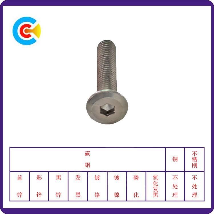 DIN/ANSI/BS/JIS Carbon-Steel/Stainless-Steel 4.8/8.8/10.9 Galvanized Hexagon Flat Head Screw for Machinery/Industry