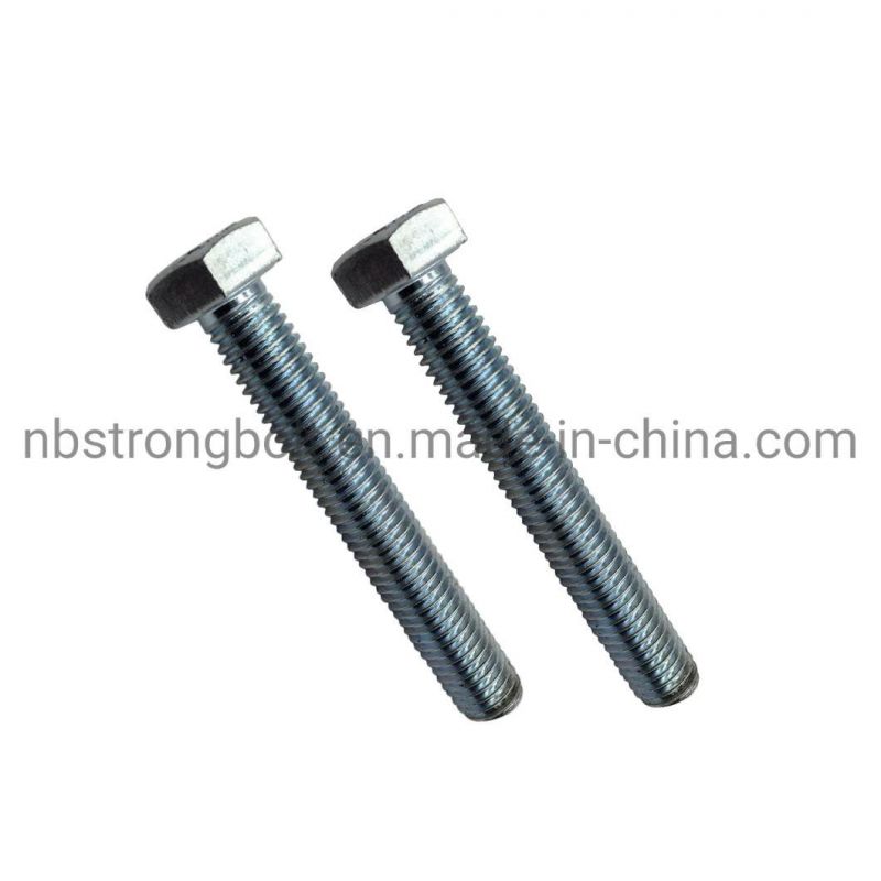 DIN933 Hex Bolt Gr. 8.8 with White Zinc Plated Cr3+ (Bake) M5X30