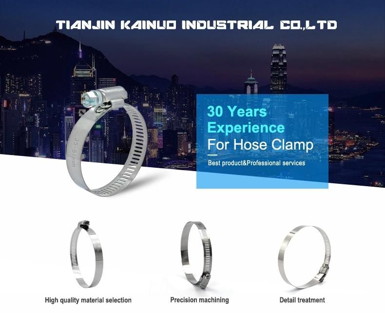 Adjustable W4 Stainless Steel Worm Drive American Type Gas Hose Clamp Oil Hose Clip Water Pipe Clamp, 13-23mm