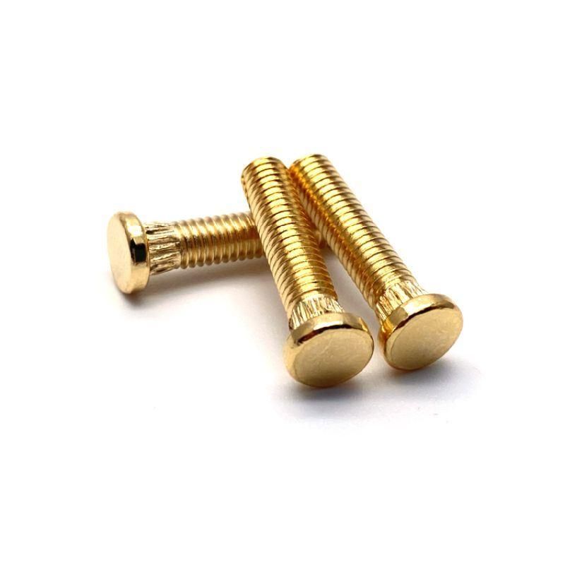 Brass Flat Ultra Low Profile Head Knurled Shoulder Machine Screws