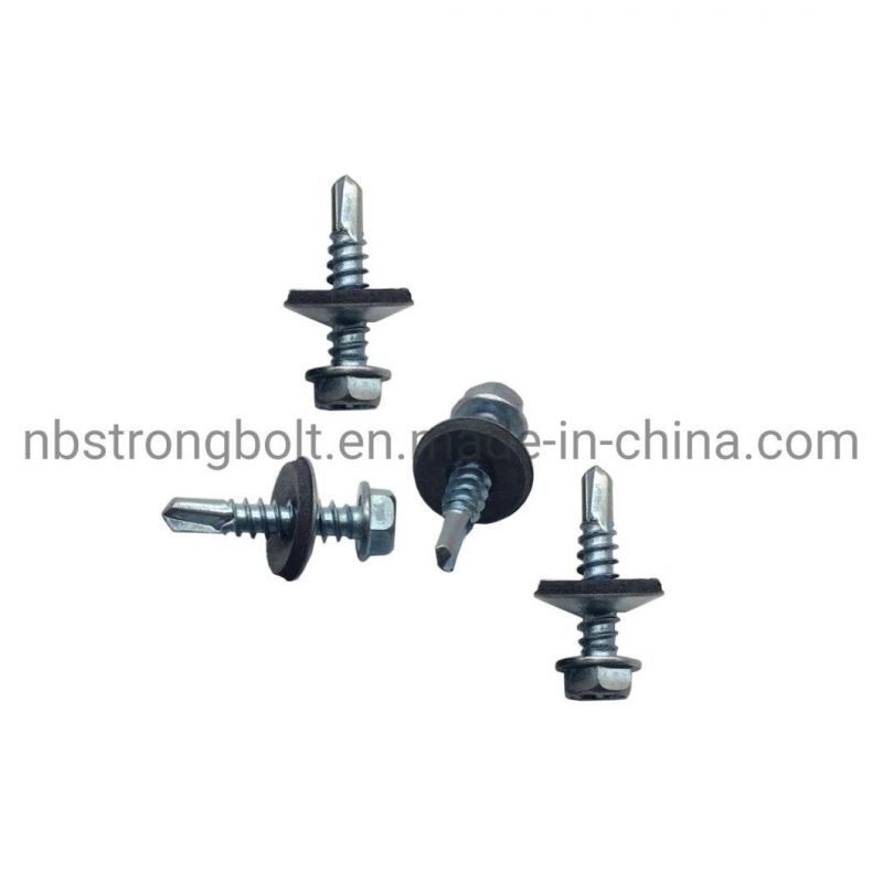 C1022 Steel Harden Self Drilling Screw Hex Washer Head with Bonded Washer T