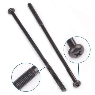 Customized Black Zinc Plated Pan Head Cross Recessed Extra Long Screws
