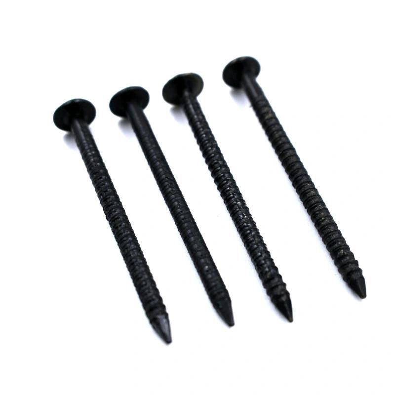 Hot Sale Black Ceiling Nails Ring Shank Nails Round Black Nails