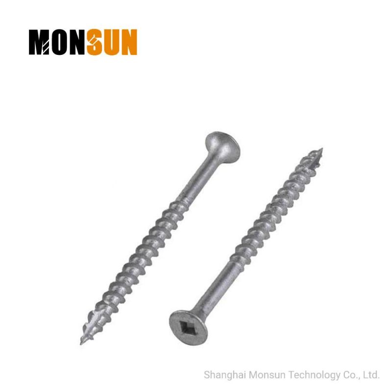 Dacromet Silver Square Drive Bugle Head Cutting Point Wood Screw