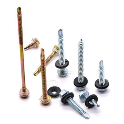 China Factory Galvanized Hex Self Drilling Screws for Wood Hexgon Self Drilling Screw with EPDM Washers