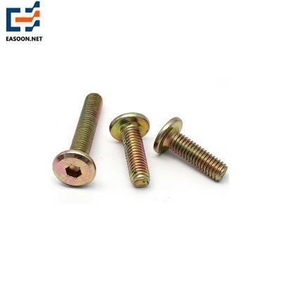 Hexagon Bolt with Barrel Nut Color Zinc Plated Socket Bolt with Round Head M6X50