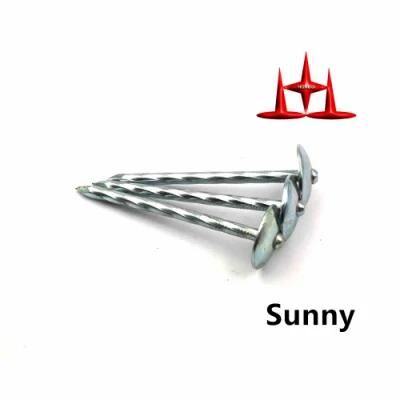 Twist Shank Umbrella Head Roofing Nails with Rubber Washer