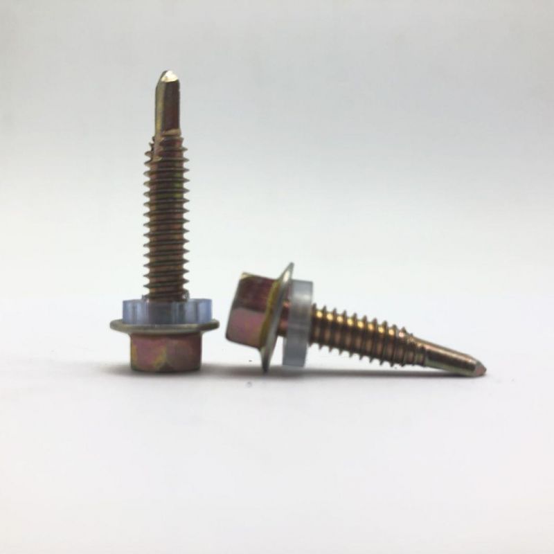 Yellow Zinc Drilling Screw Tapping Screw with Plastic Washer