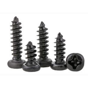 Cross Head Self Tapping Screw Pan Head Screw Black Zinc / Hardened 1.4 M1.7 M2.0