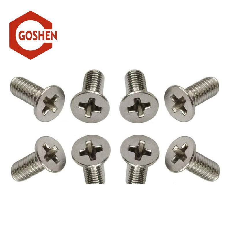 Stainless Steel 304 Countersunk Flat Head Screws with Cross Recess A2 Screws