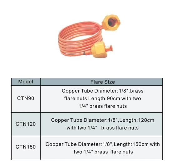 Capillary Tube with Nuts, Refrigeration Spare Parts CTN90/120/150