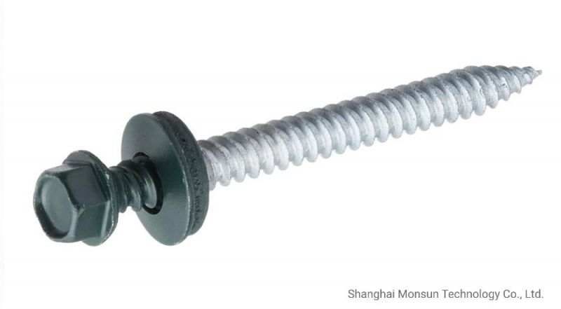 Zinc Plated Slotted Hex Washer Head Self Piercing Roofing Screw W/ Neo