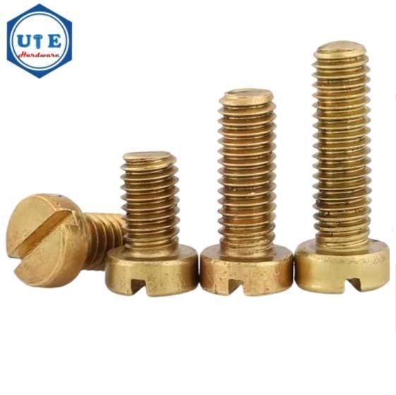 China Factory One Word DIN84 Brass H62 Slotted Cylindrical Head Machine Screw