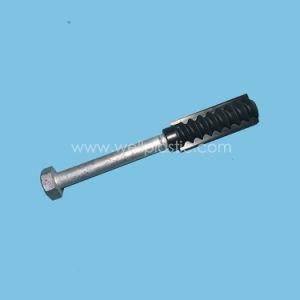 Hex Head Fast Thread Spear Bolt Galvanized with Plastic Bolt Socket