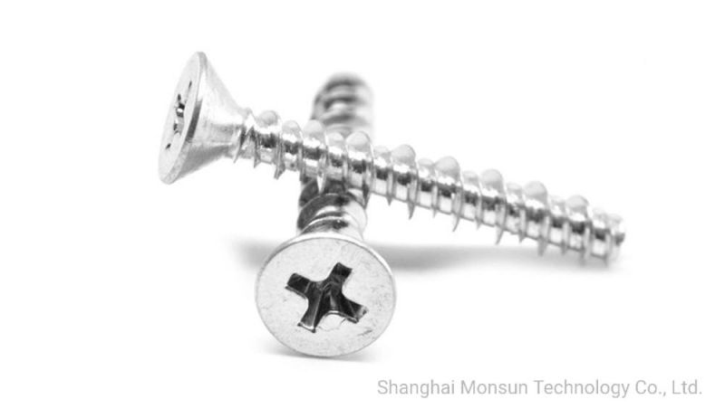 Flat Head Phillips Recessed/Star Drive Tapping Screws/Tornillos for Soft Plastic
