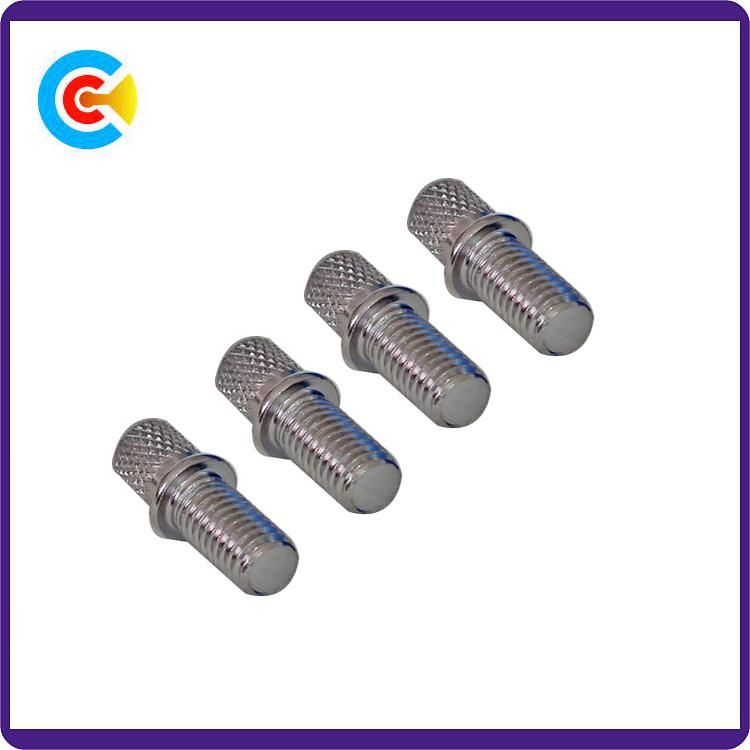 Customizable Steel Steel Black Finish Knurled Thumb Screw with Washer
