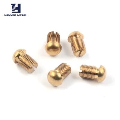 Brass Partial Thread Rounded Head Bolt with Slotted Milling