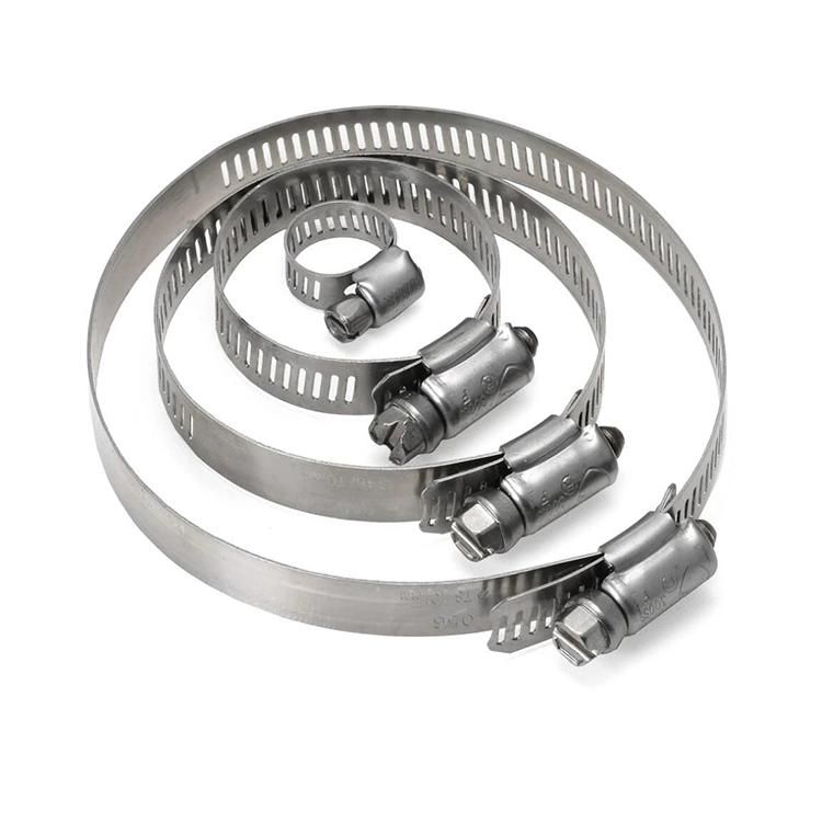 German Type W4 Stainless Steel 304 9mm 12mm Band Width Adjustable Car Hose Clamp with Worm Drive
