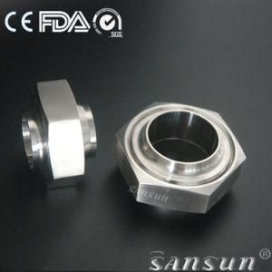 SS304/316L Sanitary Pipe Fittings Union Stainless Steel Round Rjt Welded Union with Hex Nut