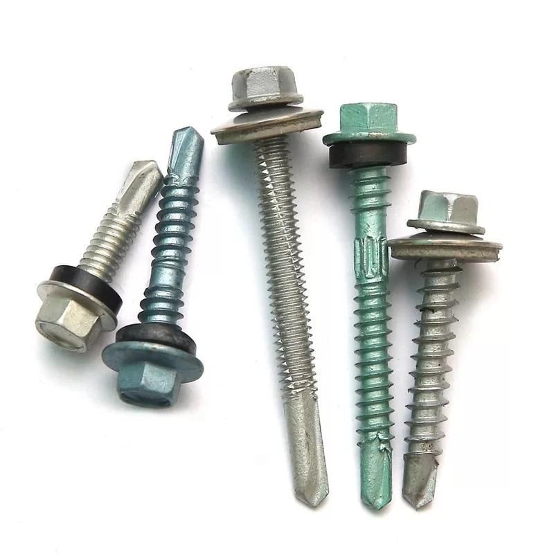 Hex Head Carbon Steel Self Drilling Screws with EPDM Washer
