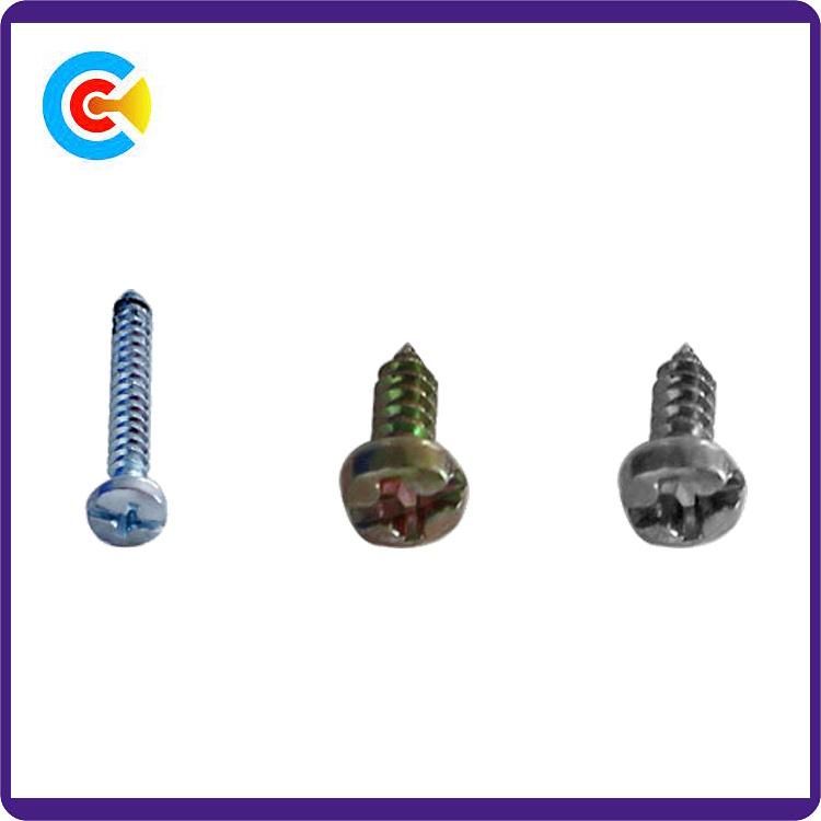 DIN/ANSI/BS/JIS Carbon-Steel/Stainless-Steel Round Cross-Stem Furniture Cabinets Fixed Cross Tapping Screws