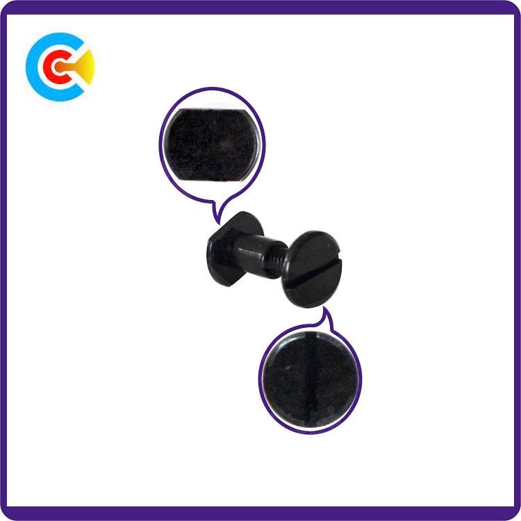 Chicago Screw Black Male and Female Flat Head Screws Rivet Screw