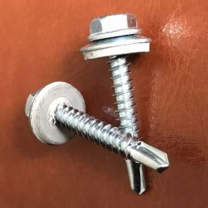 Hex Head Self-Drilling Screw with EPDM Washer Zinc Plated