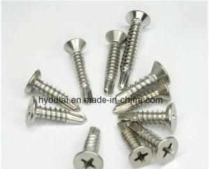 Flat Head Philips Crossed Self Drilling Screws Zinc Plated