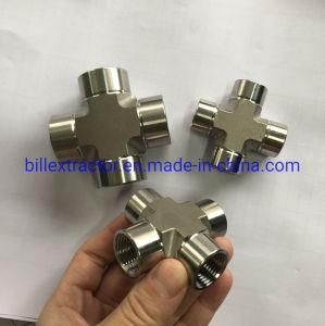 Stainless Steel 304 316L Compression Pipe Fitting Cross