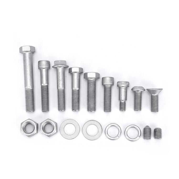China Factory Wholesales M5 M6 M8 M10 Bolt and Nut Screw and Washer DIN931 DIN933 Metric Stainless Steel/Carbon Steel Galvanized Hex Bolt