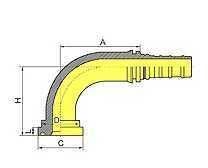 90°SAE Flange 9000 Psi ISO 12151-3-SAE J516 (87993)