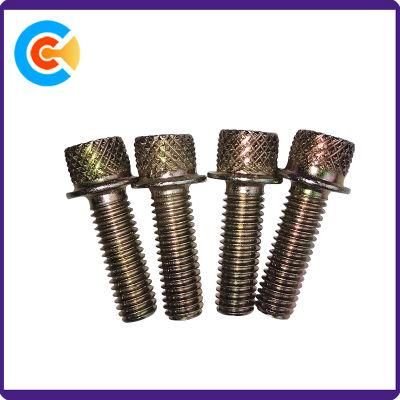 Carbon Steel M6X20 Knurled Screws Full Teeth Screw Galvanized Screw