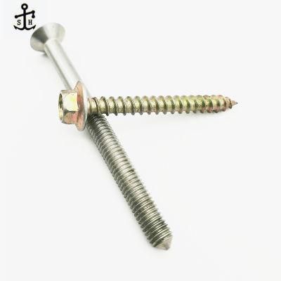 DIN 6928 Hexagon Head Drilling Screws with Tapping Screw Thread with Collar Di Flange Yellow Zinc