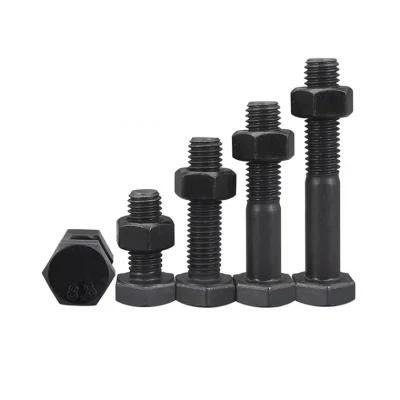 Factory High Quality 8.8 Grade Black Hex Bolts and Nuts M6-M36 M10 DIN933 934