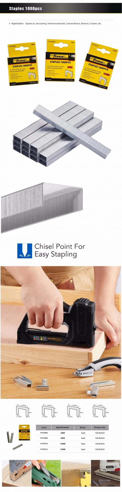 8mm Heavy Duty Nails U Shaped Galvanized Staples