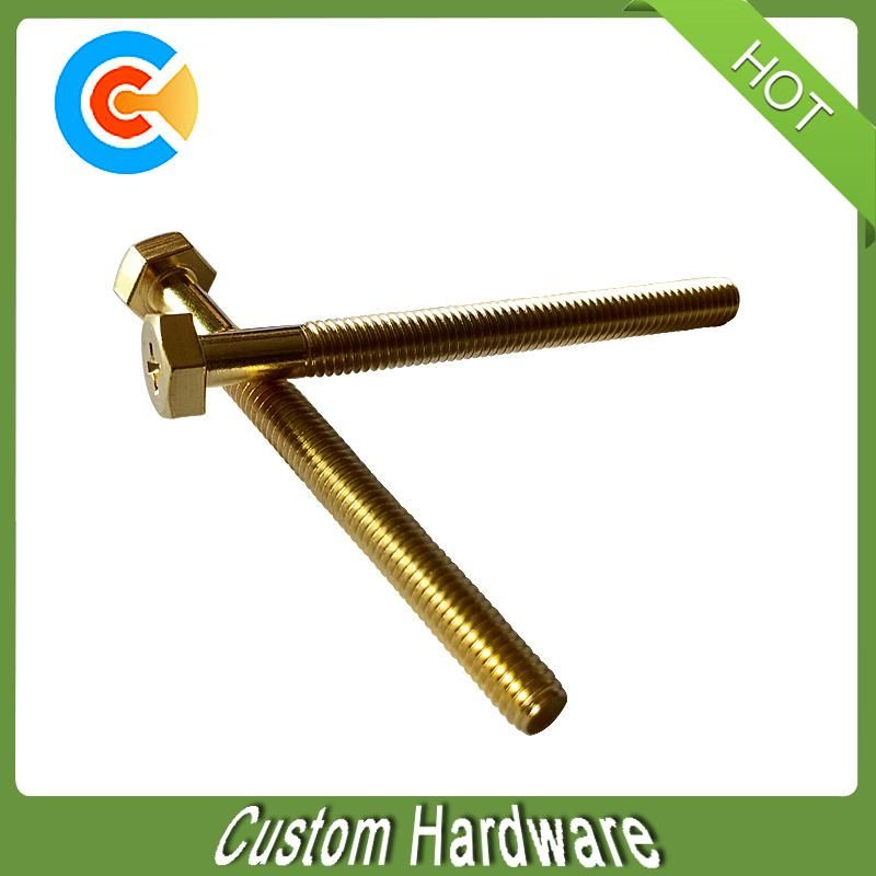 Carbon Steel Gold Plated Phillips Hex Washer Head Machine Screw