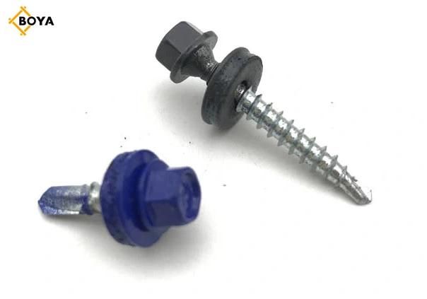 Boya Galvanized Hex Self Drilling Screws Roofing Plating Color Hexagon Self Drilling Screw for Wood with EPDM Washer