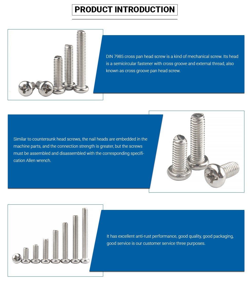 Stainless Steel Screws/ Philip 304 Jp Bolt Pan Head Phillips Machine Screw