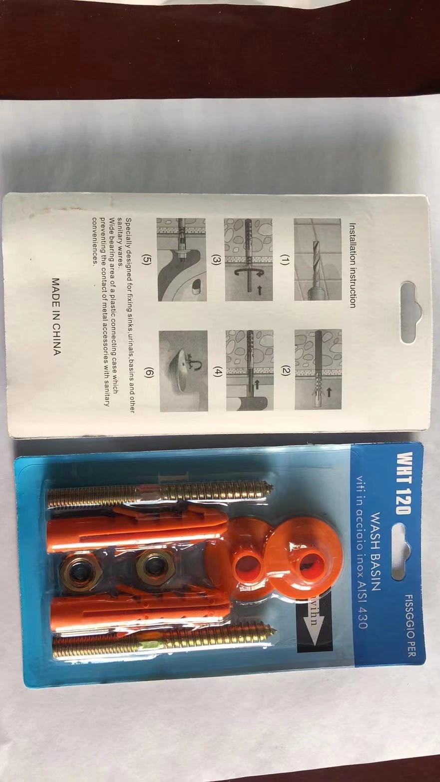 Heater Screw Set Galvanized Screw 4PCS Sanitary Ware Accessory Set Bathroom Toilet and Wash Basin Set Wds12 Card Packing Hook Bolt