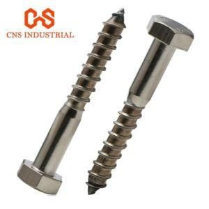 DIN 571 Stainless Steel High Quality Hexagon Hex Head Wood Screws Fasteners