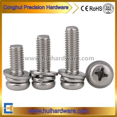 Stainless Steel Phillips Pan Head Combination Screw, Assembly Screw, Sem Screw
