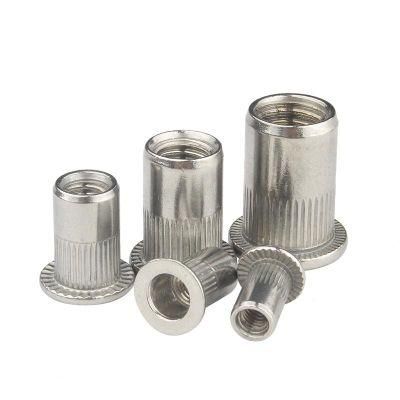 304 Stainless Steel Flat Head Riveted Nuts Carbon Steel Nutsert Rivnut Rivet Nut